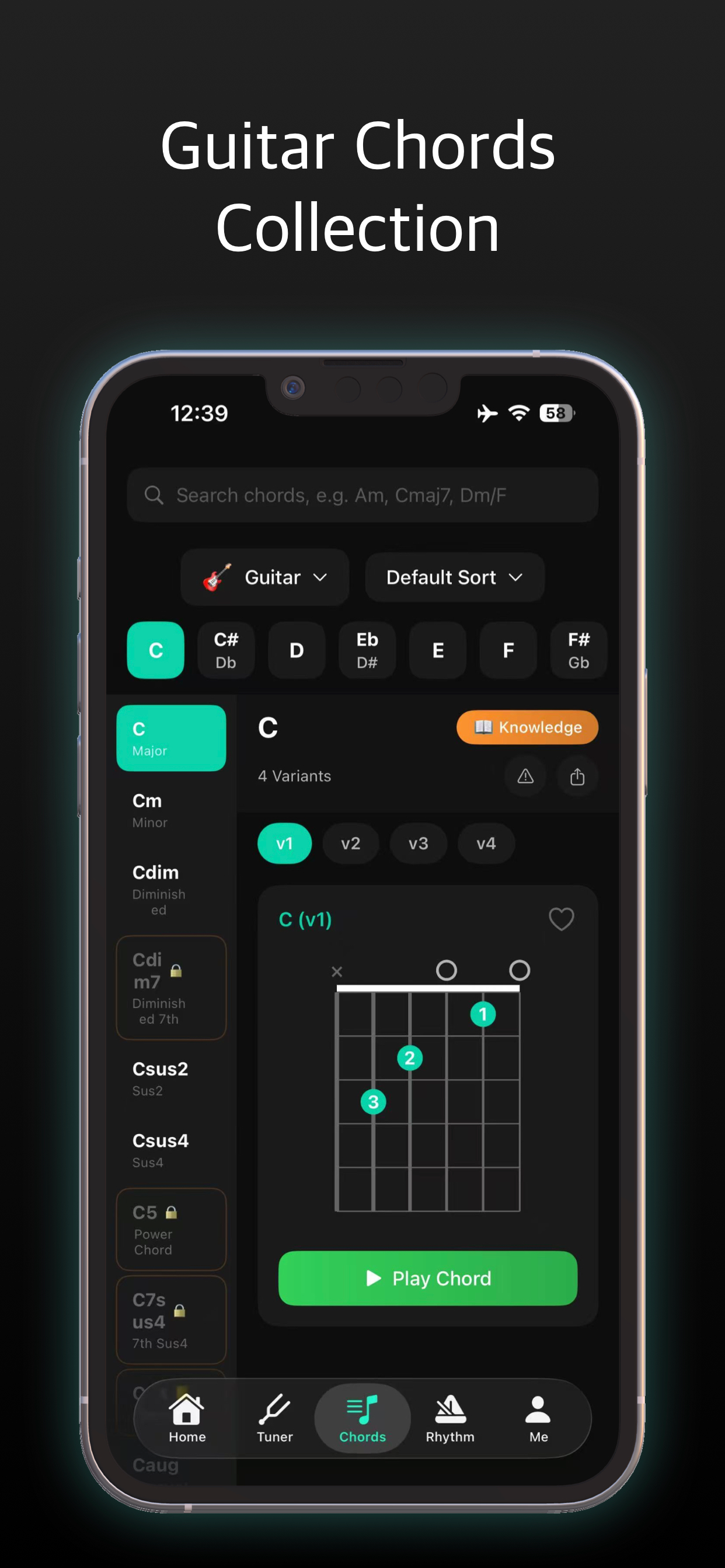 TriTune-Guitar Tuner & Chords