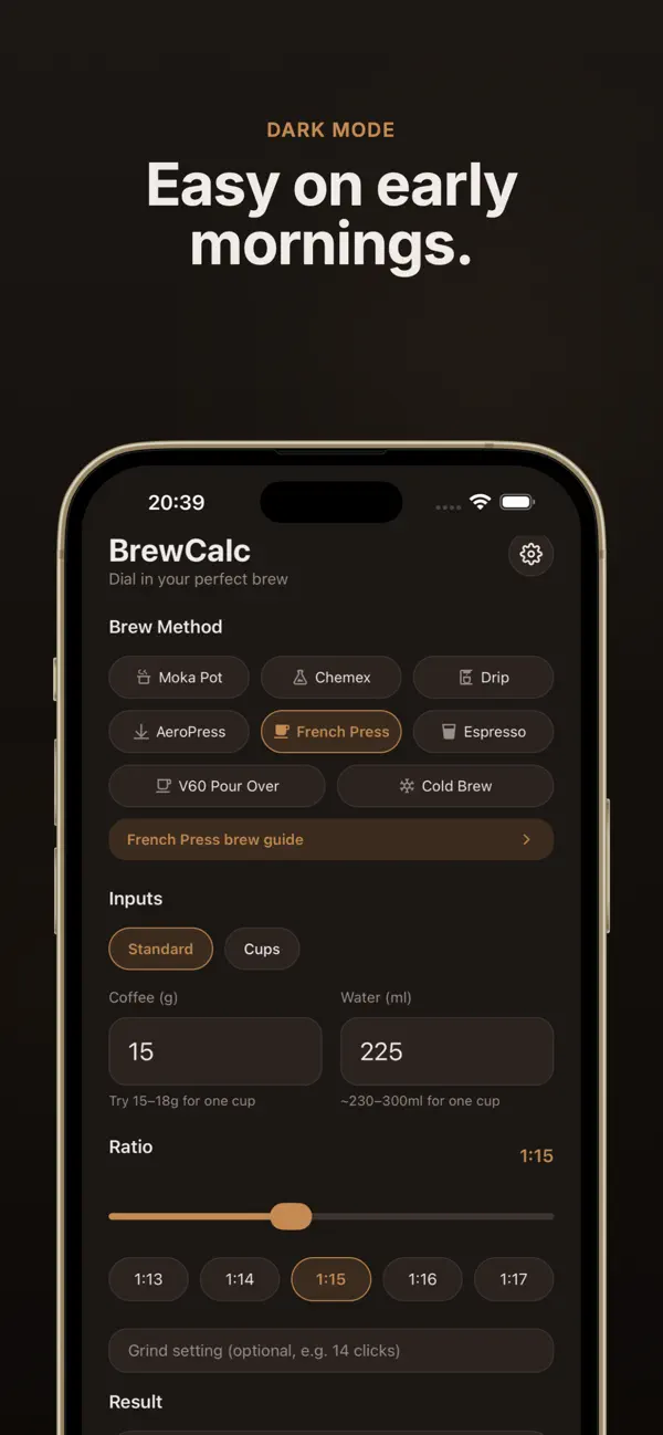 Screenshot #3 pour BrewCalc – Coffee Ratios