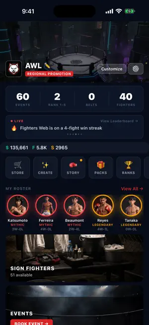 MMA Fight Promoter: Tycoon Sim screenshot 1