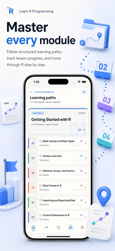 Learn R Programming - Mastery screenshot 2 of 10