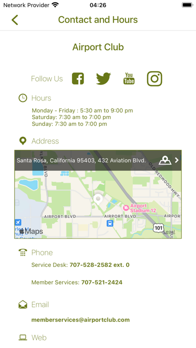 Airport Health Club Screenshot