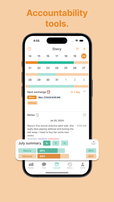 Kidtime Coparent Calendar Chat Screenshot