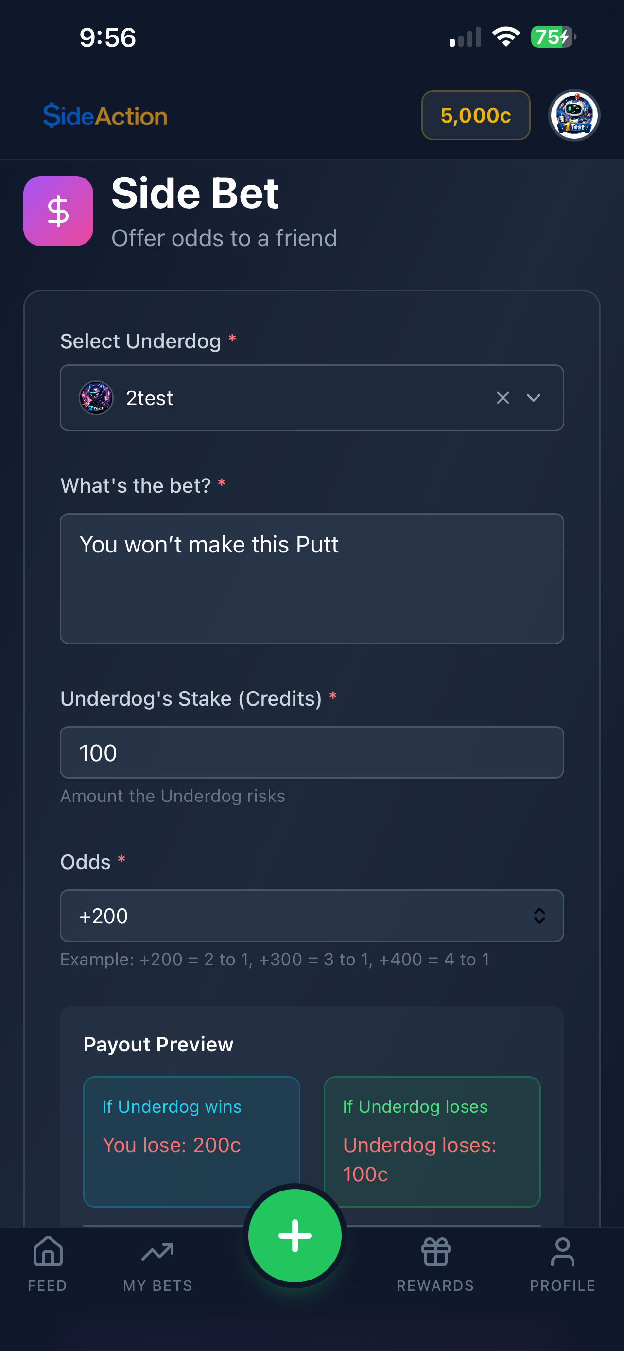 SideAction Bet screenshot 3