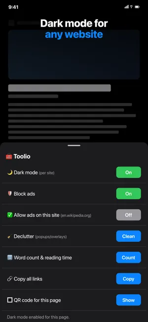 Toolio - Browser tools screenshot 1