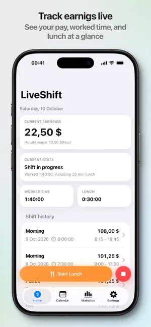 LiveShift – Shift Tracker screenshot 4