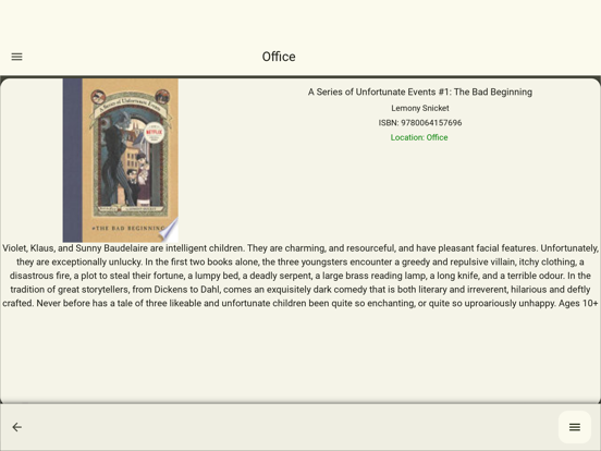 Home Library Catalog iPad screenshot 5 - Book app