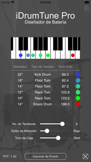 Captura de pantalla de IDrumTune Afinador De Batería en iPhone 7