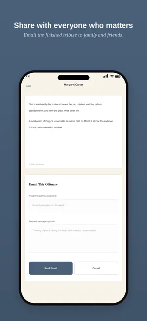 Eulogia - AI Obituary Writing screenshot 3