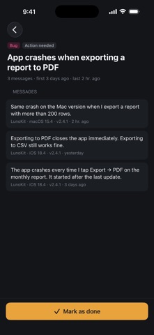 Luno – Feedback Inbox screenshot 2