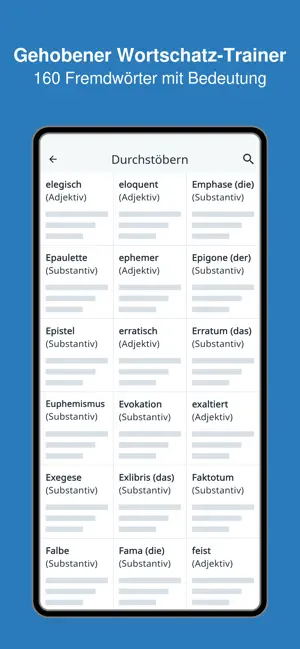 Gehobener Wortschatz Trainer screenshot 1