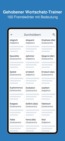 Gehobener Wortschatz Trainer iPhone screenshot