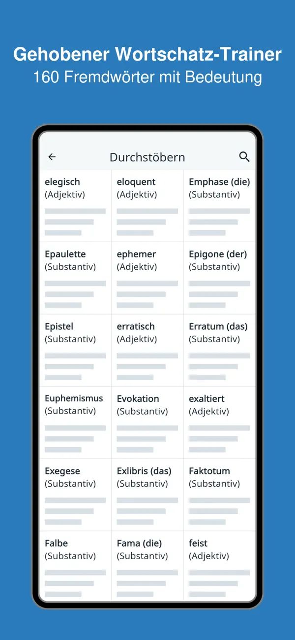 Screenshot #1 pour Gehobener Wortschatz Trainer