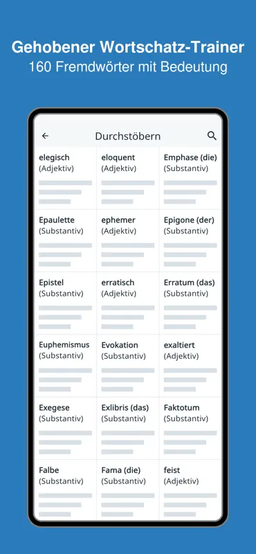Gehobener Wortschatz Trainer screenshot 1 of 7