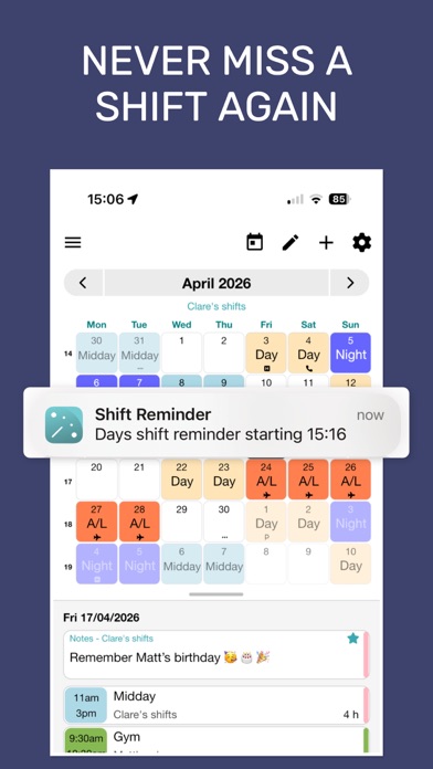 My Shift Planner - Calendar iPhone screenshot 9 - Productivity app