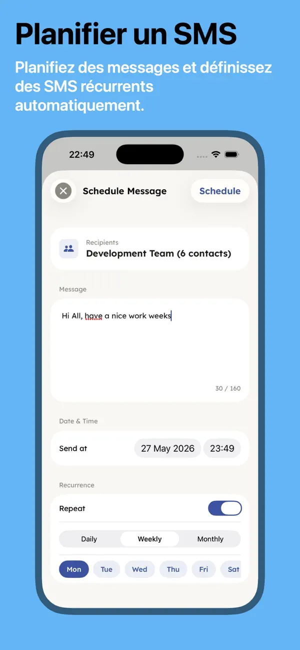 Screenshot #3 pour Group SMS – Envoi Groupé