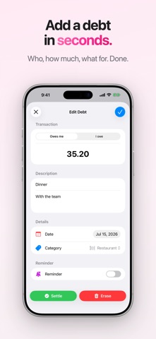 Settli - Settle your accounts. Screenshot 2 of 9