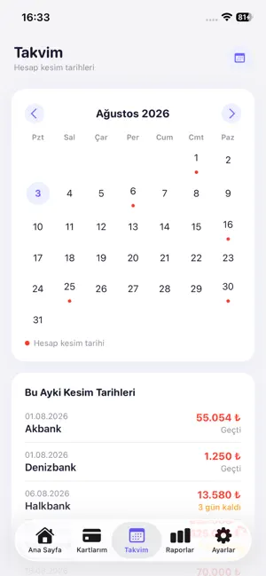Kredi Kartı Yönetimi screenshot 2