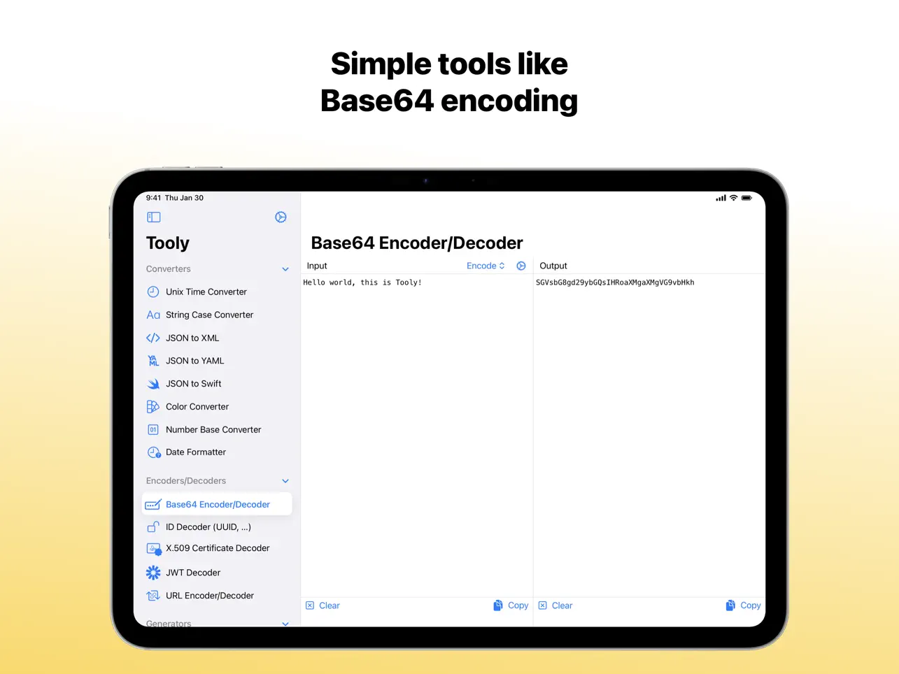#3. Developer Tools - Tooly (iOS) Av: Basile Cornet
