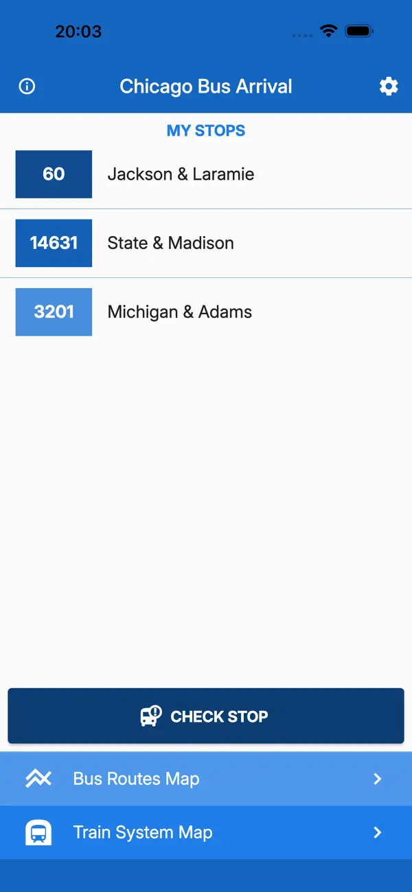 Screenshot #1 pour Chicago Bus Arrival