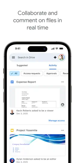 Capture d'écran de Google Drive – Stockage sur iPhone 5