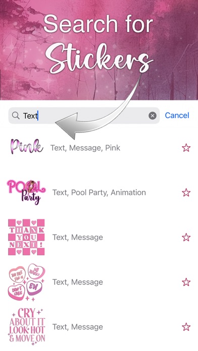 I Love Pink Stickers Screenshot