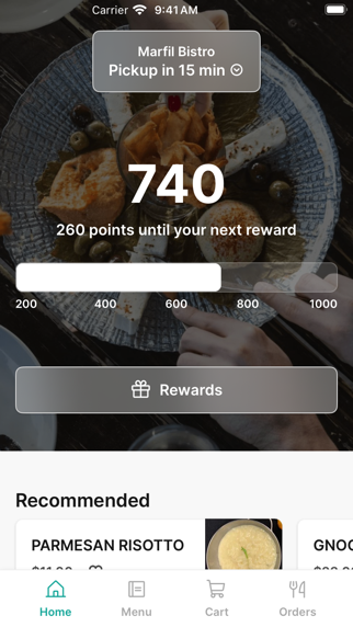 Marfil Bistro app screenshot