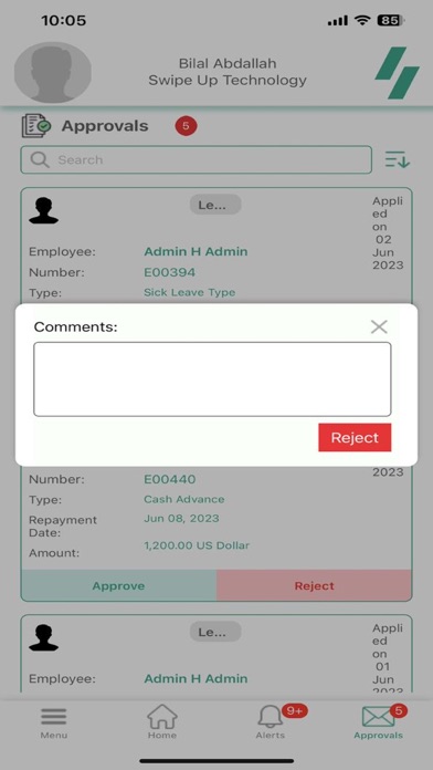 Swipe up Technology HRMS Screenshot