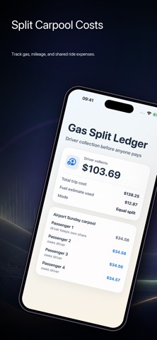 Gas Split Carpool Ledger screenshot