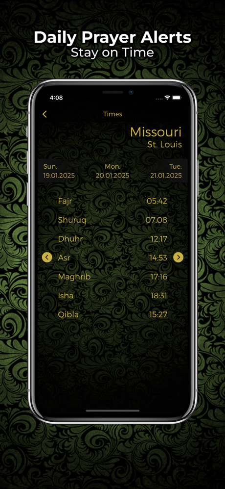 祈祷时间：穆斯林古兰经朝拜指南针宣礼天房专业版礼拜提醒助手 screenshot 2