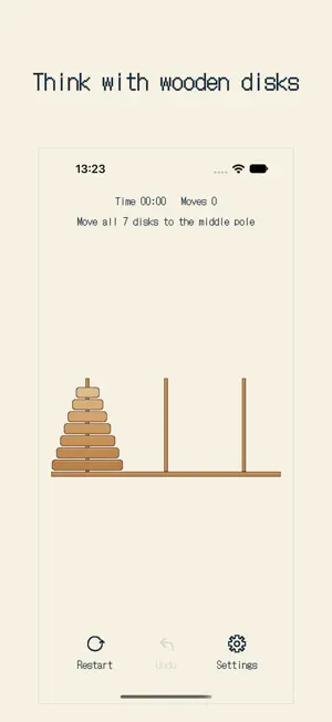 Tower of Hanoi: Wooden Puzzle screenshot 1