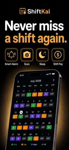 ShiftKal: Shift Alarm Calendar iPhone screenshot