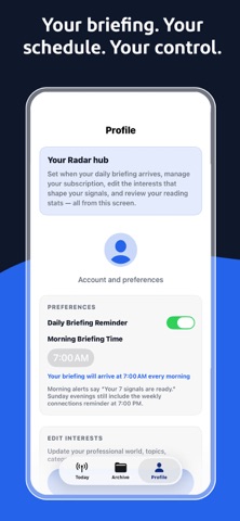 Radar: Morning Intelligence iPhone screenshot