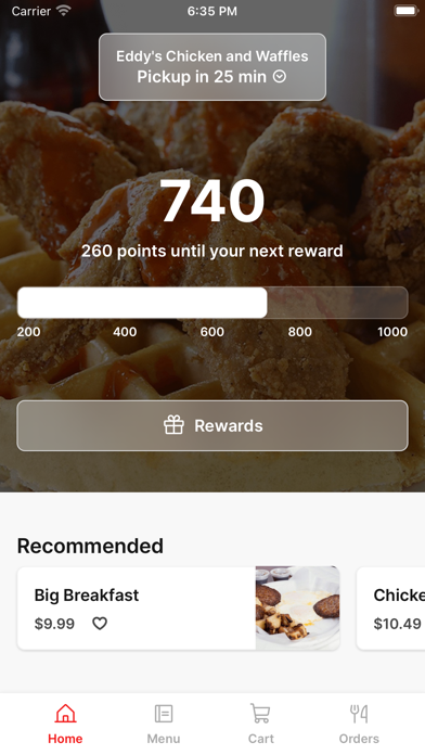 Eddys Chicken and Waffles iPhone screenshot 1 - Food & Drink app
