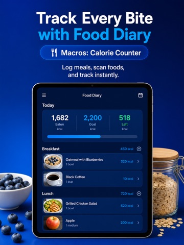 Macro Calculator Carb Manager iPad screenshot