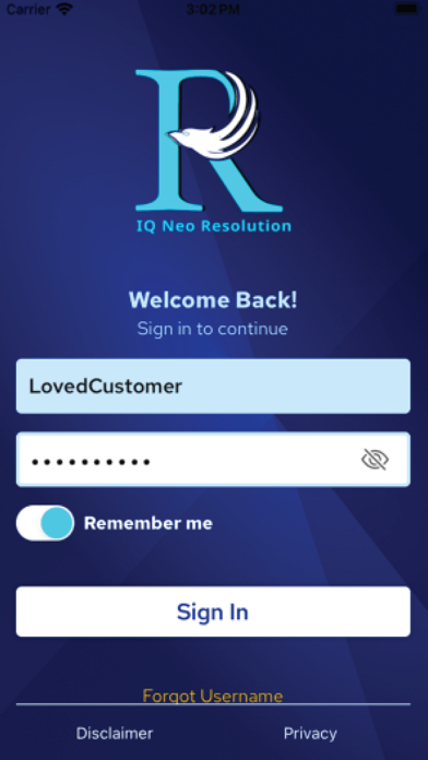 IQ Neo Resolution iPhone screenshot