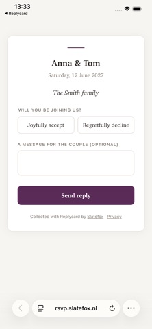 Replycard: Wedding RSVP Screenshot 3 of 4