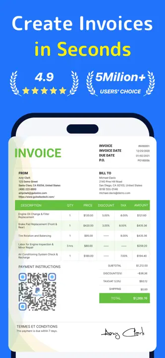 Invoice Maker App -InvoiceBaseのスクリーンショット（1/8）