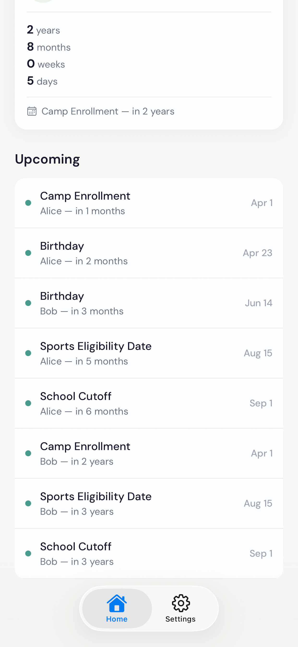 LineAge - Family Age Tracker