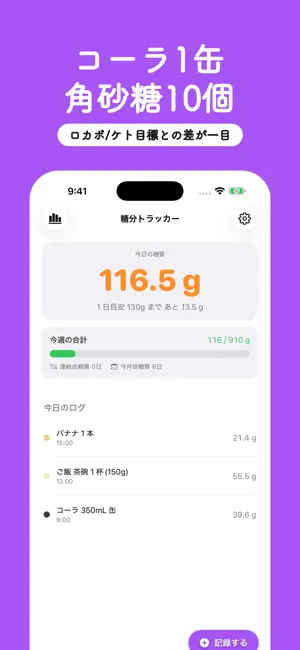 糖分トラッカー screenshot 1