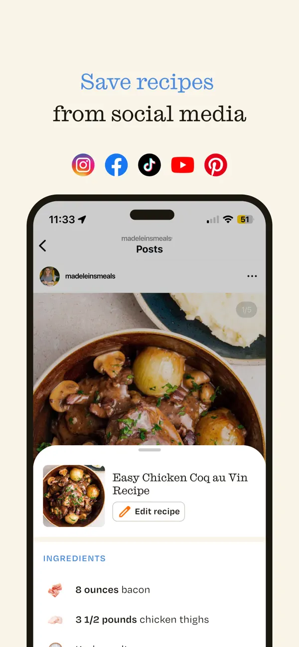 #4. ReciMe: Recipes & Meal Planner (iOS) Por: ReciMe Pty Ltd