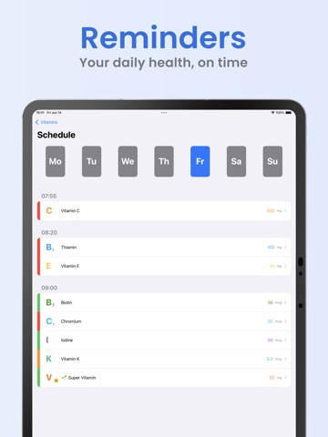 Vitamin — Log, Scan & Schedule iPad screenshot