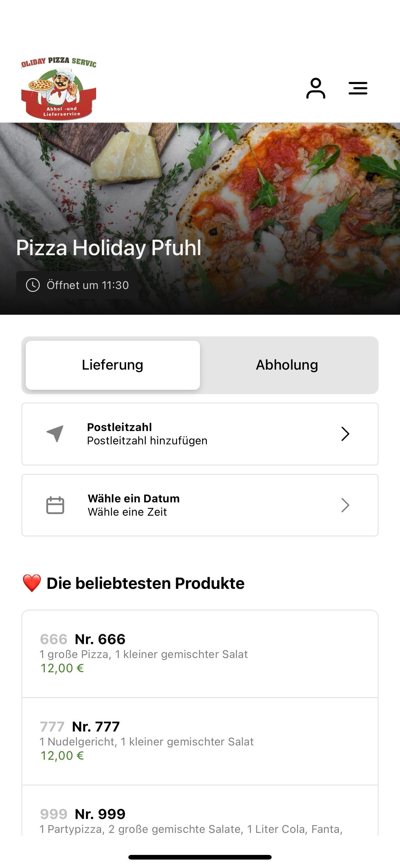 Pizza Holiday Pfuhl screenshot 3