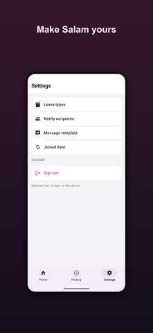 Salam - Leave Tracker Screenshot 5 of 5