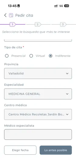 Captura de pantalla de Recoletas Salud en iPhone 5
