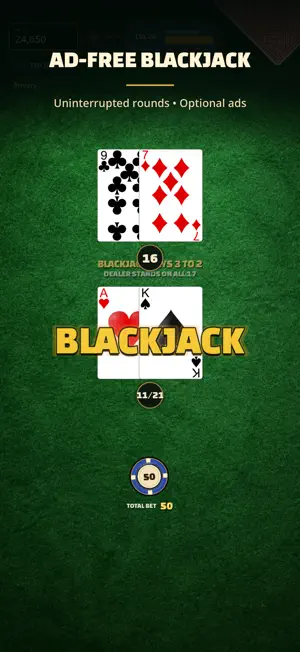 BlackJack: 21 - Ad-Free Rounds screenshot 1