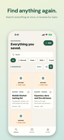 Backmark: Bookmark Organizer のスクリーンショット