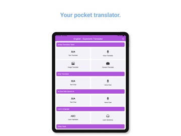 English - Esperanto Translator iPad screenshot