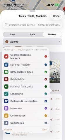 Georgia Roam iPhone screenshot