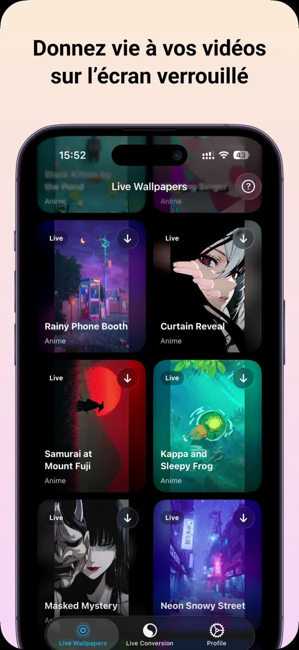 Screenshot #2 pour LiveMotion Fonds Live