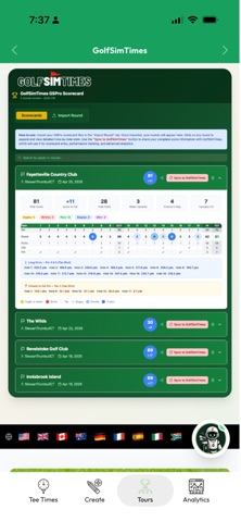 GolfSimTimes screenshot